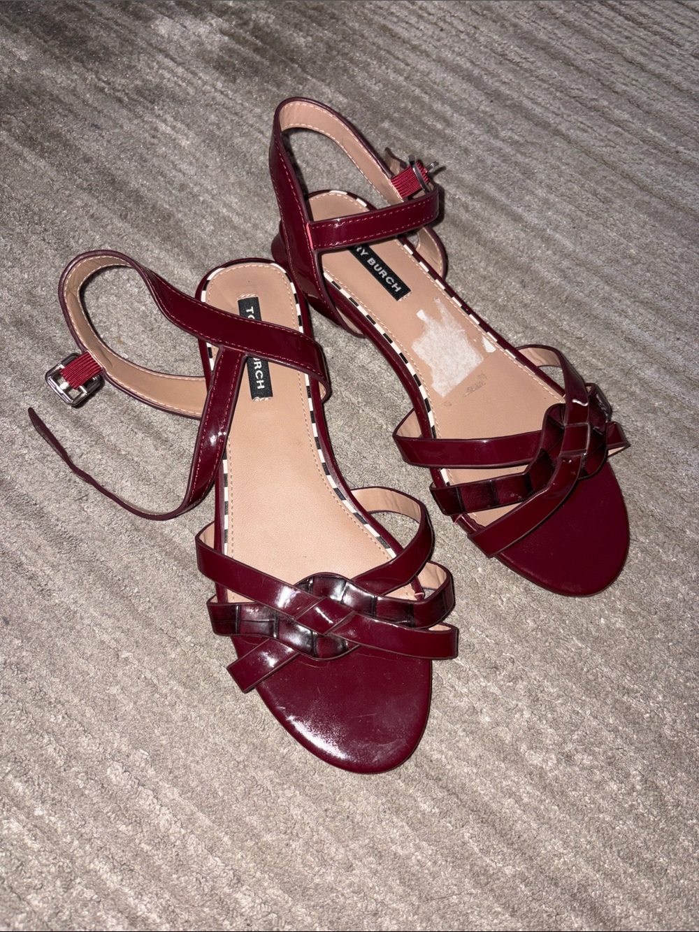 NWT Tory Burch Deep Red Strappy Sandals